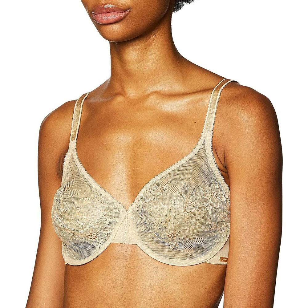 Gossard Womens Glossies Lace Sheer Bra 13001 - Nude NWT